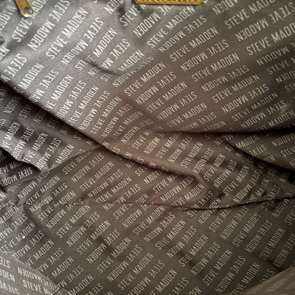 Steve Madden Black and Gold Accent Broy Buckles Tote - Picture 12 of 12